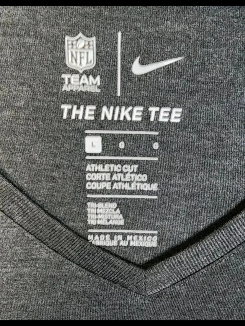 Nike Kids Charcoal V-Neck Chargers Shield Tee